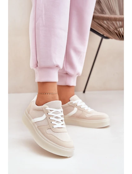 Nízké Dámské Tenisky Na Platformě Béžové model 21689166 - EVENTO Nízké Dámské Tenisky Na Platformě Béžové model 21689166 - EVENTO