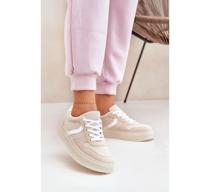 Nízké Dámské Tenisky Na Platformě Béžové model 21689166 - EVENTO Nízké Dámské Tenisky Na Platformě Béžové model 21689166 - EVENTO