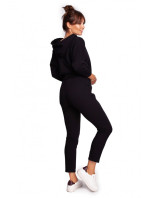 pletené kalhoty s ozdobnými zipy černé model 18004361 - BeWear