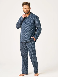 Pyžamo Key MNS 912 B26 dlouhé rukávy, velikosti M–2XL, rozepínací