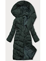Tmavě zelená dlouhá dámská zimní bunda model 21246309 - LHD Tmavě zelená dlouhá dámská zimní bunda model 21246309 - LHD