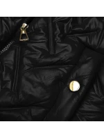 Černobéžová dámská vesta s kožešinovou podšívkou model 21389968 - S'WEST Černobéžová dámská vesta s kožešinovou podšívkou model 21389968 - S'WEST