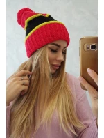 Dámská čepice Kinga K297 červená+kiwi+černá Dámská čepice Kinga K297 červená+kiwi+černá