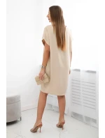 Šaty s kapsami béžový