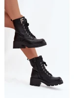 Dámské workery kotníkové boty na klínku zateplené s F černé model 21707452 - Boto Dámské workery kotníkové boty na klínku zateplené s F černé model 21707452 - Boto