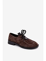 Dámské barefoot polobotky z přírodního semiše model 22356075 hnědé - D&A Dámské barefoot polobotky z přírodního semiše model 22356075 hnědé - D&A