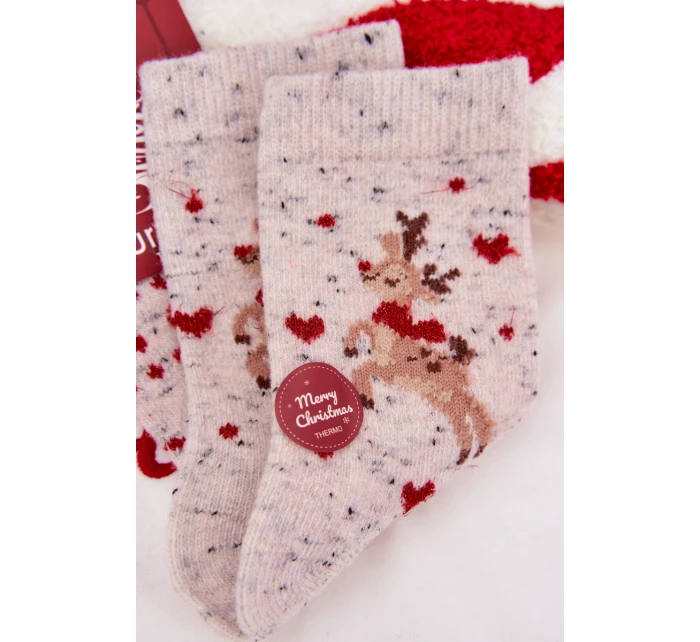Dámské vánoční ponožky s motivem soba a srdíček – šedé (vlna alpaka) Dámské vánoční ponožky s motivem soba a srdíček – šedé (vlna alpaka)