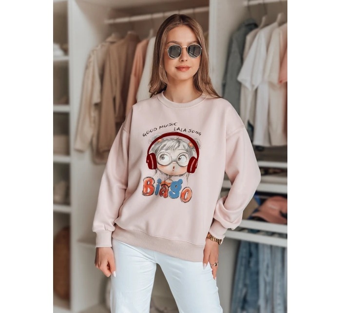 Dámská mikina s potiskem LALA VIBE růžová FashionStreet BY1505