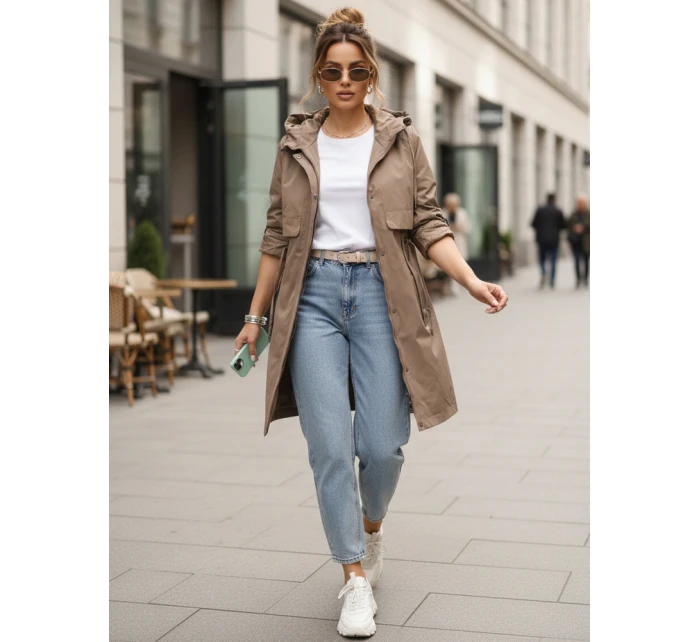 Dámská přechodná bunda parka béžová FashionStreet TY5555