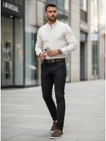Pánské elegantní kalhoty slim fit černé FashionStreet UX4484 Pánské elegantní kalhoty slim fit černé FashionStreet UX4484