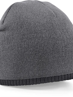 Beechfield B 44C 2-barevná pletená čepice 53.044C graphite grey/black