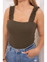 Halenka s nařasenými ramínky v barvě khaki Halenka s nařasenými ramínky v barvě khaki