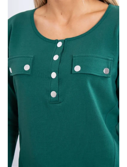 Sada s knoflíkovým výstřihem zelené barvy Sada s knoflíkovým výstřihem zelené barvy