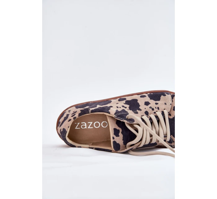 Dámské semišové barefoot tenisky s pruhy model 21703091 - Zazoo