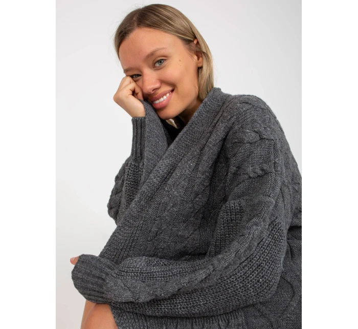 Dámský svetr LC SW model 17650084 tmavě šedý - FPrice Dámský svetr LC SW model 17650084 tmavě šedý - FPrice