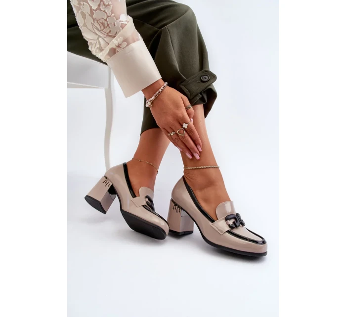 Dámské lodičky na vysokém podpatku Patent Béžová D&A