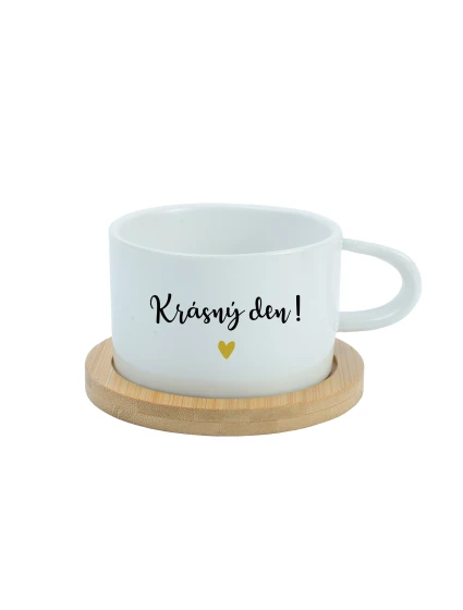 KRÁSNÝ DEN! - bílý hrníček makronka 200 ml