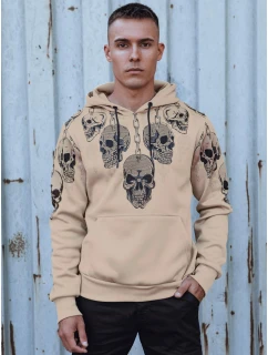 Pánská mikina s kapucí béžová Dstreet BX5842