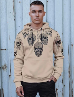 Pánská mikina s kapucí béžová Dstreet BX5842