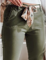 Dámské látkové chinos kalhoty s páskem olivové Dstreet model 21986630 - FashionStreet Dámské látkové chinos kalhoty s páskem olivové Dstreet model 21986630 - FashionStreet