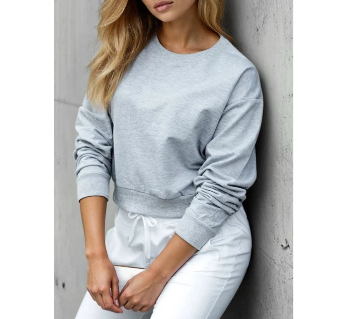 FashionStreet dámská klasická světle šedá mikina BY1525