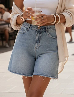 Spodenki damskie niebieskie model 22118268 - FashionStreet