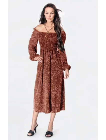 Dámské puntíkované šaty ve stylu v barvě s dlouhými rukávy model 19551020 - Ann Gissy