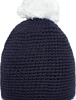 Daiber MB 7964 Háčkovaná čepice s kontrast. lemem a bambulí 03.7964 navy/white