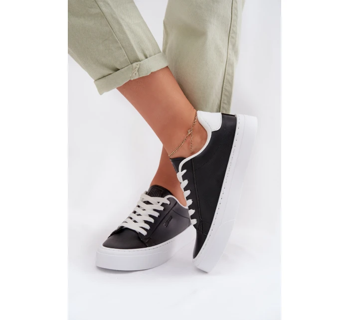 Dámské tenisky z eko kůže Big Star TT274927 HI-POLY SYSTEM Černé