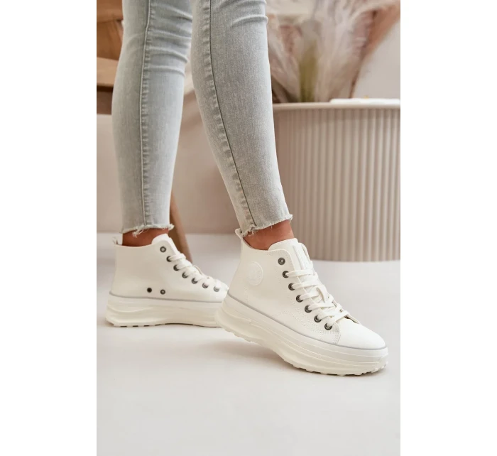 Dámské Tenisky Na Platformě Eko Kůže Big Star Bílé Dámské Tenisky Na Platformě Eko Kůže Big Star Bílé