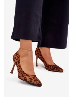 Dámské lodičky s leopardím vzorem Vinceza – hnědé Dámské lodičky s leopardím vzorem Vinceza – hnědé