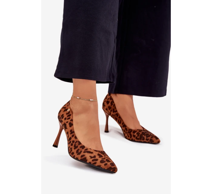 Dámské lodičky s leopardím vzorem Vinceza – hnědé Dámské lodičky s leopardím vzorem Vinceza – hnědé