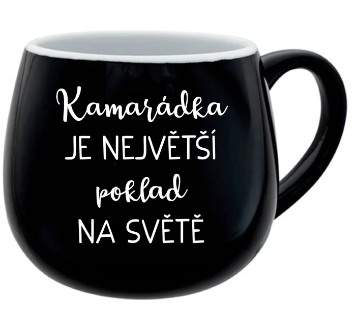 KAMARÁDKA JE NEJVĚTŠÍ POKLAD NA SVĚTĚ - černý keramický hrníček 300 ml KAMARÁDKA JE NEJVĚTŠÍ POKLAD NA SVĚTĚ - černý keramický hrníček 300 ml
