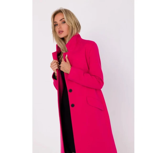 Kabát na knoflíky M758 fuchsiový -Moe