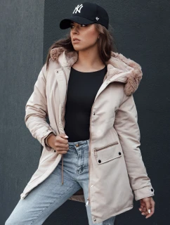 Dámská zimní bunda parka s kapucí SNOWFALL béžová FashionStreet TY4490