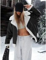 Dámská bunda ramones s ovčí kůží černá model 21994606 - Dstreet