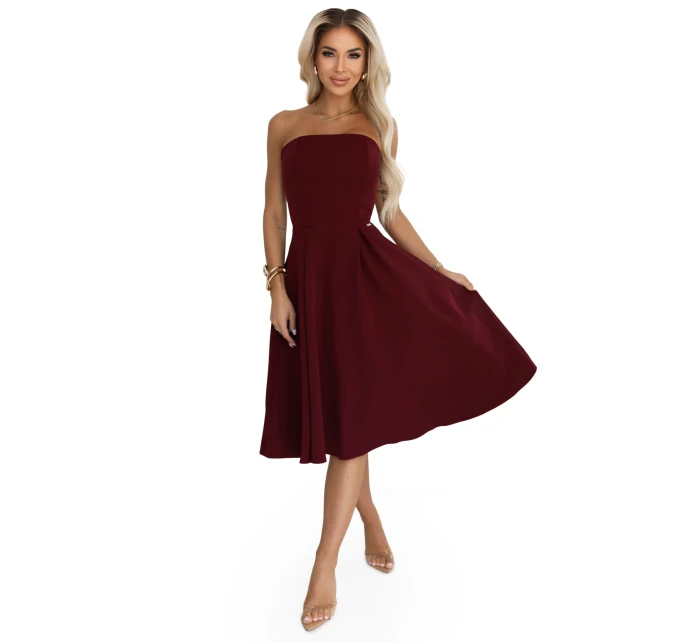 rozšířené midi šaty pro vínové model 21735047 - numoco rozšířené midi šaty pro vínové model 21735047 - numoco