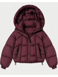 Krótka damska kurtka zimowa bordowa model 22553167 - S'WEST