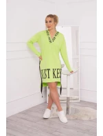 Šaty s kapucí a potiskem pistácie Šaty s kapucí a potiskem pistácie