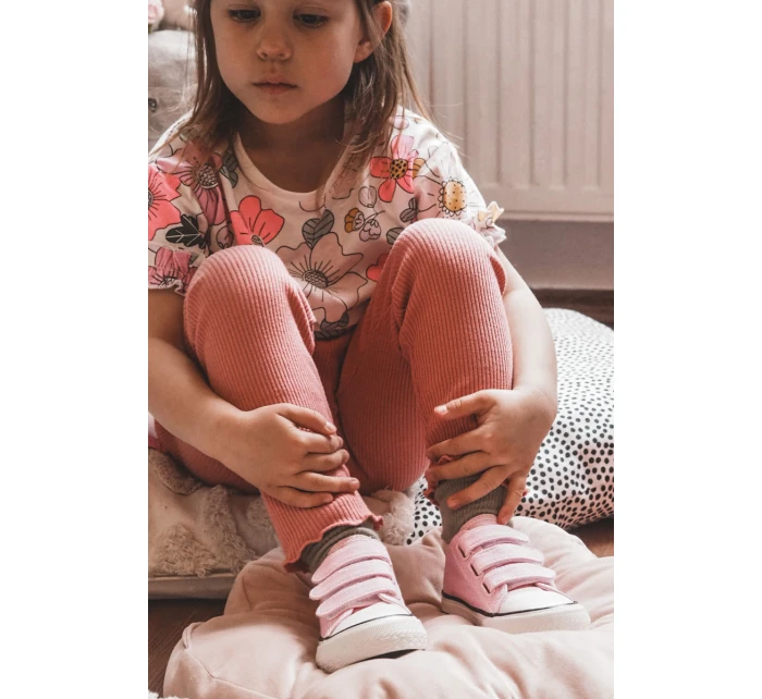 Dětské tenisky na suchý zip růžove Bernie