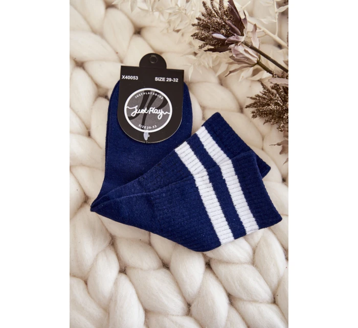 Mládež bavlněné sportovní ponožky námořnická modrá