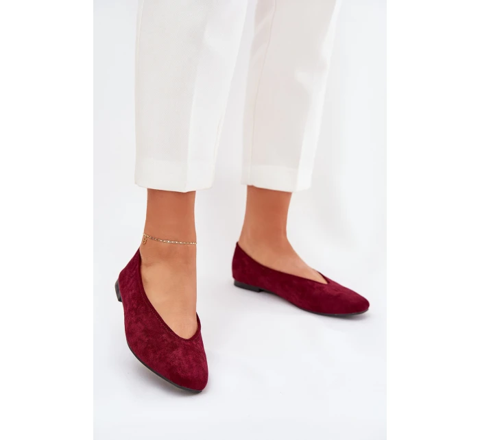 Klasické Baletky Z Eko Semiše Bordové model 21687286 - Boto