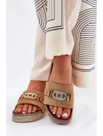 Dámské Pantofle Se Zlatým Detailem Na Platformě S Třpytkami Camel Eanes Dámské Pantofle Se Zlatým Detailem Na Platformě S Třpytkami Camel Eanes