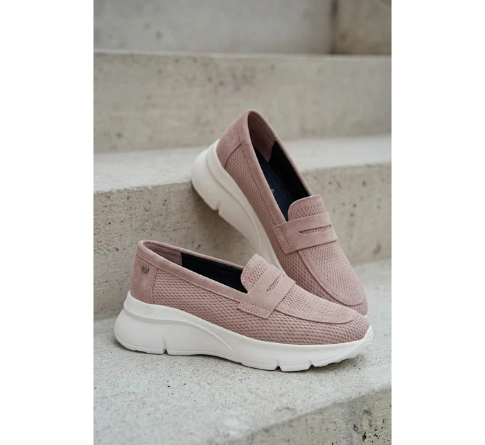 Dámské mokasíny z přírodního semiše na platformě Vinceza Béžové Dámské mokasíny z přírodního semiše na platformě Vinceza Béžové