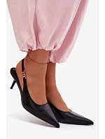 Dámské sandály z umělé kůže na podpatku Černé model 22102984 - Boto