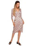 M668 Zavinovací šaty s potiskem - model 1 M668 Zavinovací šaty s potiskem - model 1