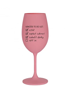 VÁNOČNÍ TODO LIST - růžová sklenice na víno 350 ml
