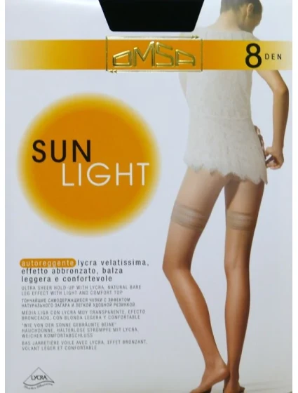 Dámské samodržící punčochy Omsa Sun Light 8 den Dámské samodržící punčochy Omsa Sun Light 8 den