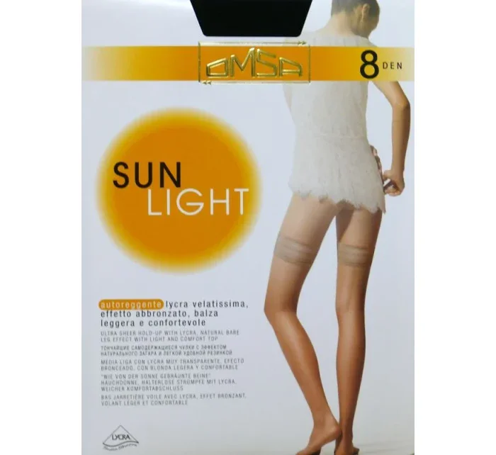 Dámské samodržící punčochy Omsa Sun Light 8 den