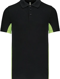 Kariban K 232 2-barevné piqué polo "Flag" 20.K232 black/lime